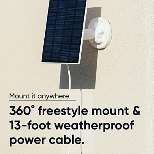 Panel Solar WYZE 2.5W 5V Compatible con Wyze Cam Outdoor v1/v2 y Battery Cam Pro, Energía Continua para Cámaras de Seguridad
