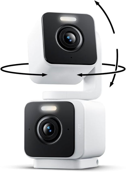 Cámara WYZE Duo Cam Pan 2K Interior/Exterior IP65 con Giro/Inclinación 360°, Visión Nocturna en Color, Compatible con Alexa y Google