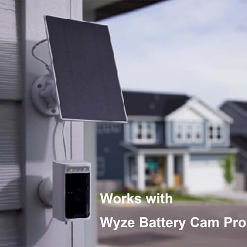 Panel Solar WYZE 2.5W 5V Compatible con Wyze Cam Outdoor v1/v2 y Battery Cam Pro, Energía Continua para Cámaras de Seguridad