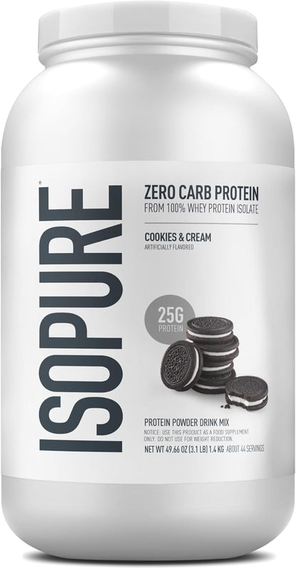 Isopure Proteína en polvo con cero carbohidratos, 100% aislado de proteína de suero, Keto Friendly, saborizado 