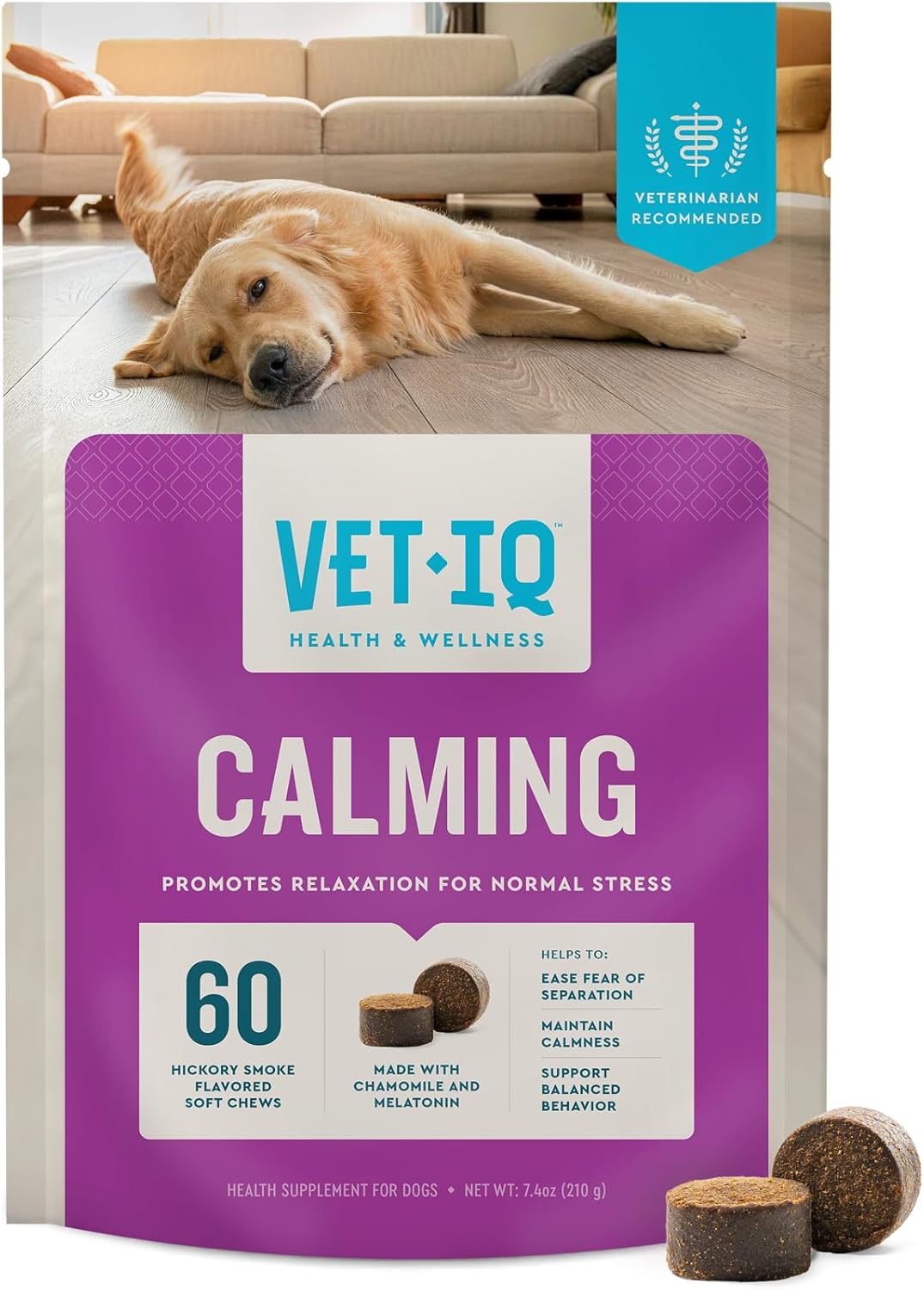 Calming Support Supplement for Dogs, Calming Chews Help Manage Stress and Promote Relaxation, Anxiety Relief for Dogs