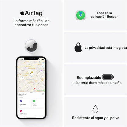 Apple AirTag. Mantén un seguimiento y encuentra tus llaves, cartera, equipaje, mochila y más.
