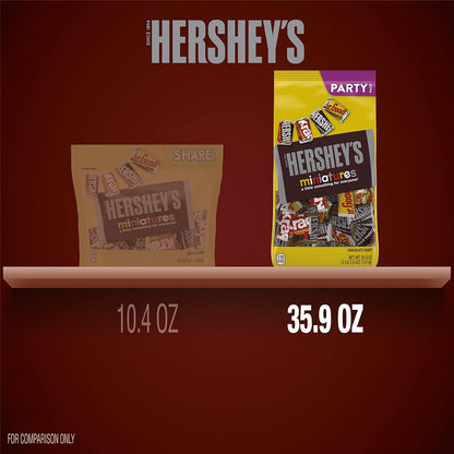 Paquete de dulces de chocolate surtidos en miniatura HERSHEY'S para fiesta, dulces de Halloween, 35.9 oz 