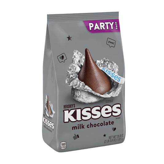 Paquete de dulces de chocolate con leche HERSHEY'S KISSES para fiesta, dulces de Halloween, 35.8 oz 