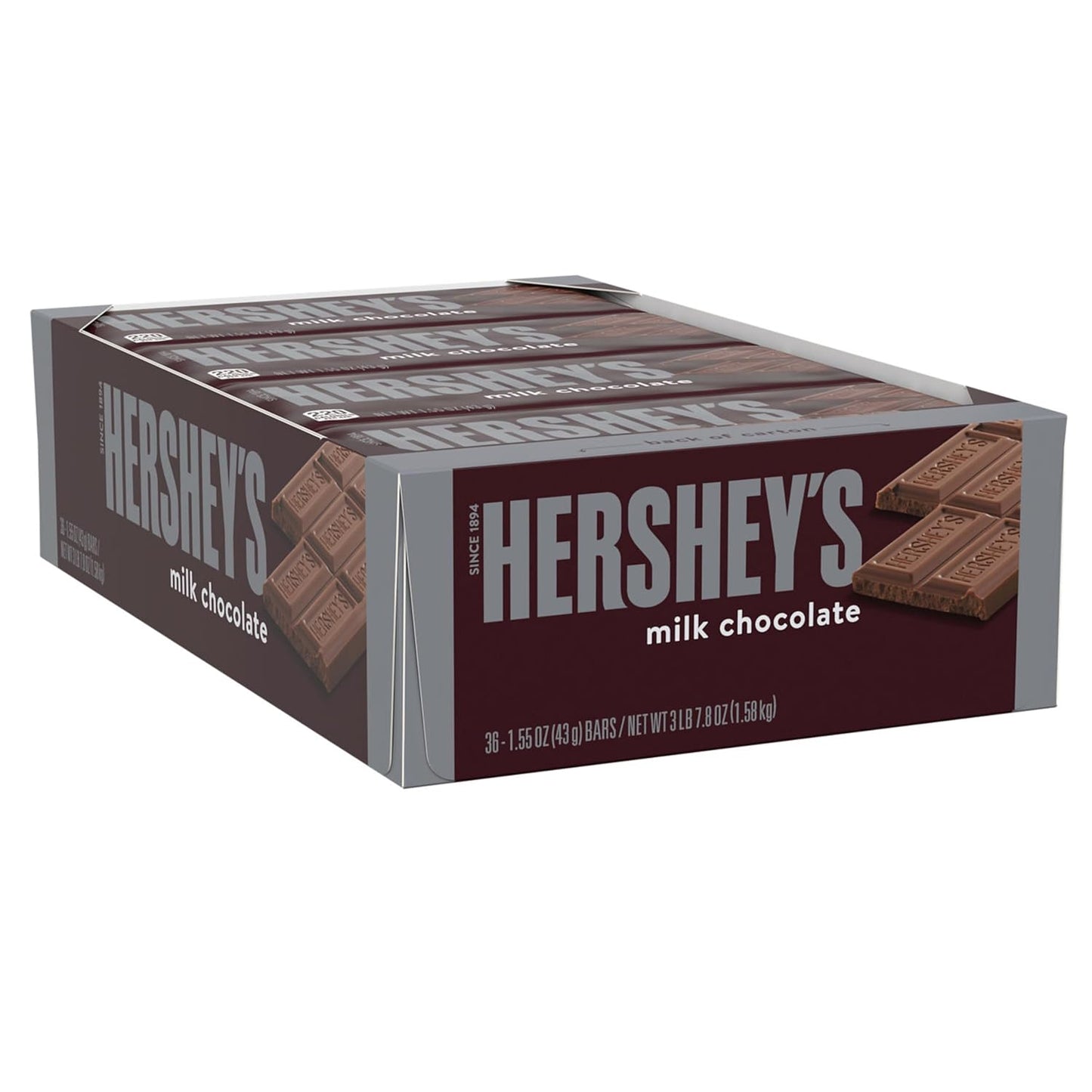 Barras de chocolate con leche HERSHEY'S, dulces de Halloween, 1.55 oz (36 unidades) 