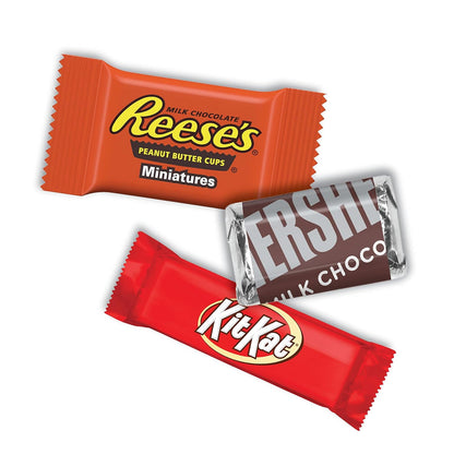 Bolsa de dulces de chocolate con leche surtidos de HERSHEY'S, KIT KAT y REESE'S, dulces de Halloween, 80.39 oz (265 piezas) 