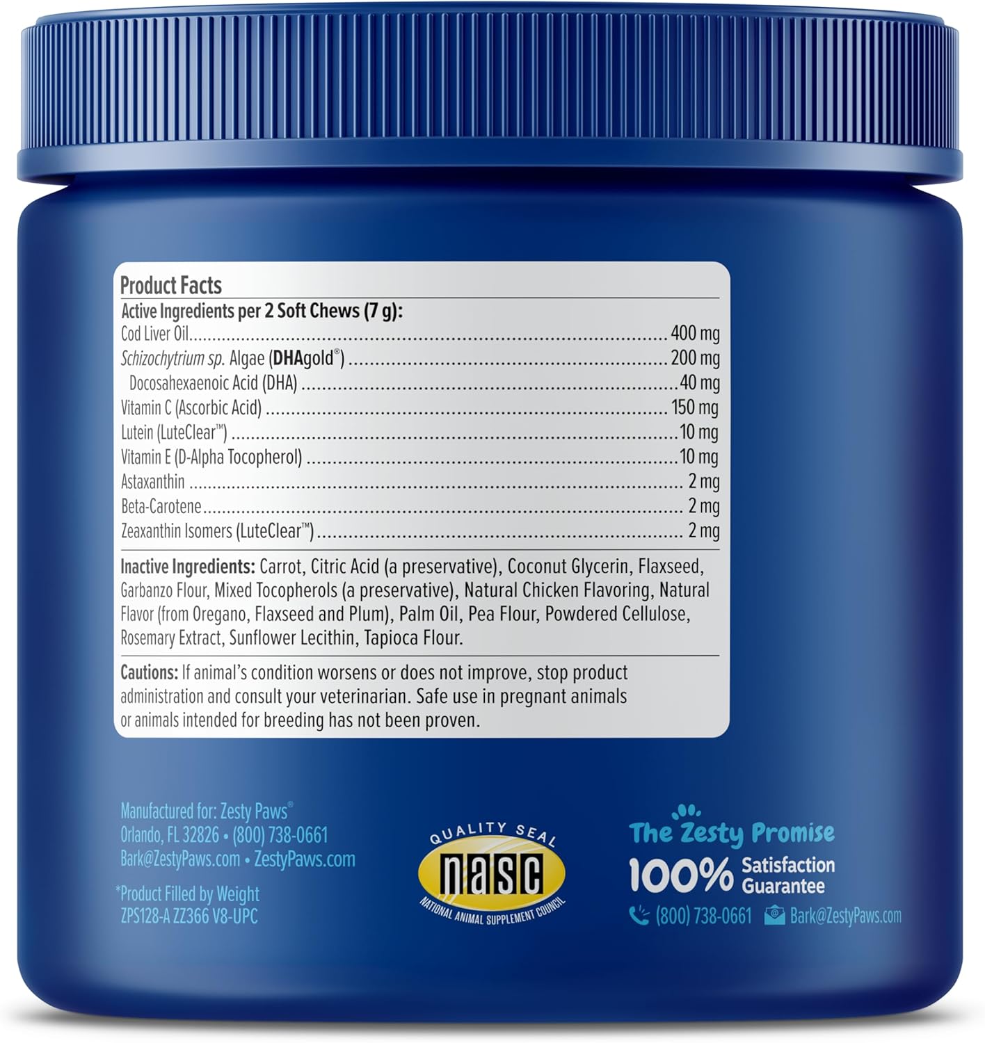 Suplemento ocular para perros: Apoyo visual con antioxidantes y ácidos grasos omega 3 - 90 comprimidos masticables 