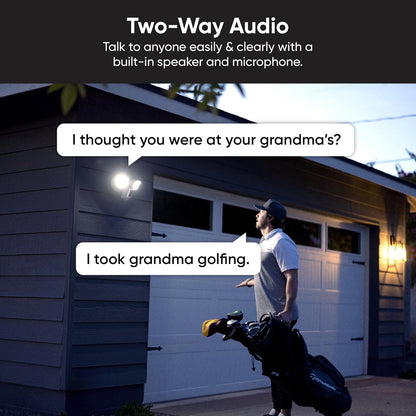 Cámara de Seguridad WYZE Floodlight Cam v2 2K HD con Visión Nocturna en Color, Reflectores 2800 Lúmenes, Sirena 105dB, Compatible con Alexa y Google