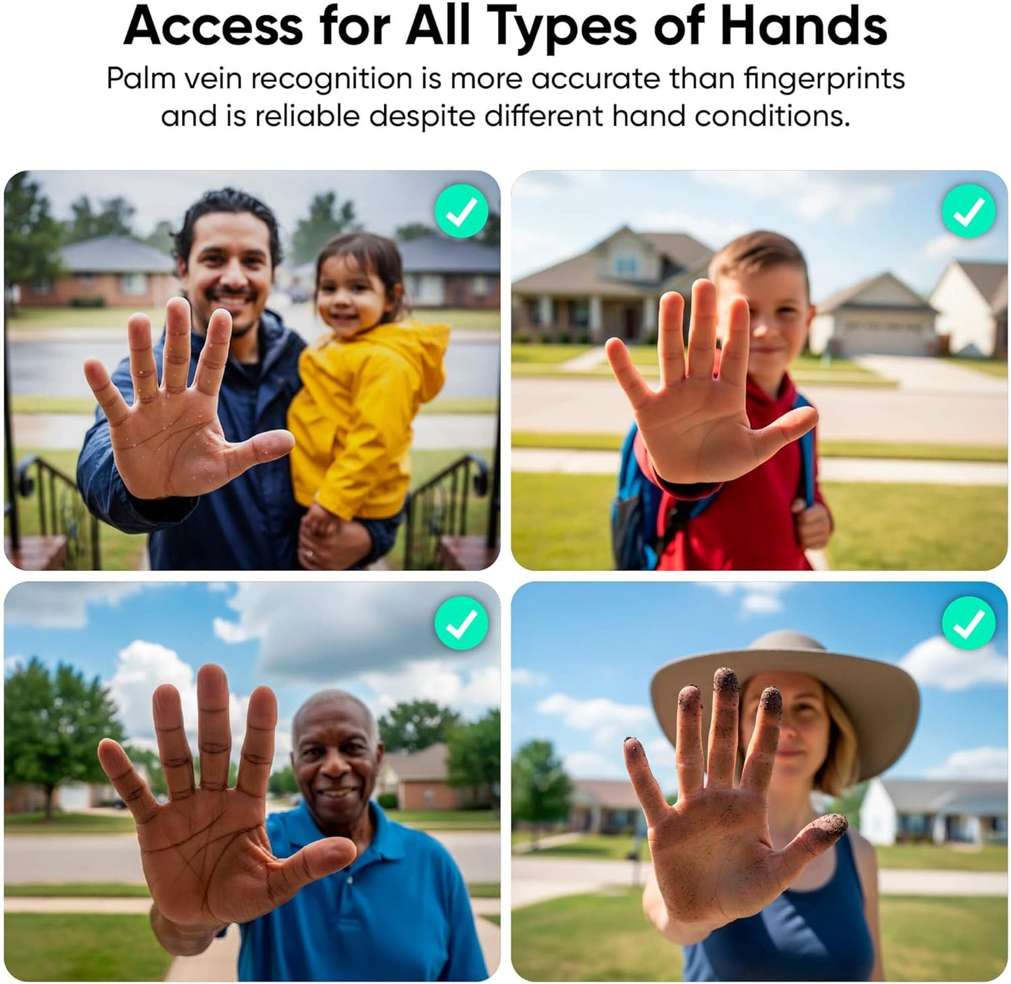 Cerradura Inteligente Wyze Palm Lock con Reconocimiento de Venas de la Palma, Entrada sin Llave, Wi-Fi, Teclado y Llave Mecánica