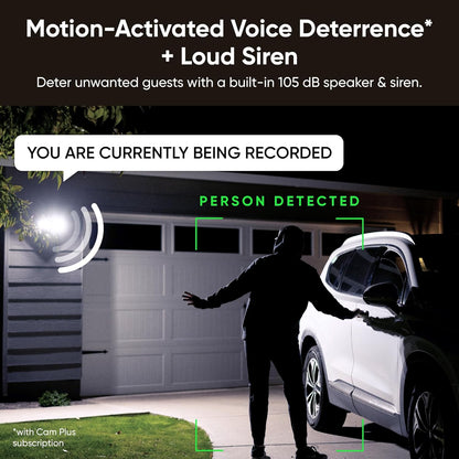 Cámara de Seguridad WYZE Floodlight Cam v2 2K HD con Visión Nocturna en Color, Reflectores 2800 Lúmenes, Sirena 105dB, Compatible con Alexa y Google